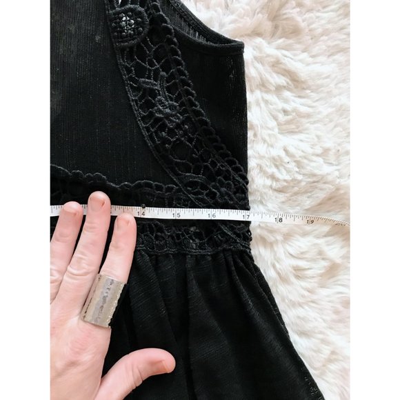 En Creme Black Crochet dress | Medium | Cover Up | Crochet Lace & Semi Sheer EUC - Picture 11 of 14